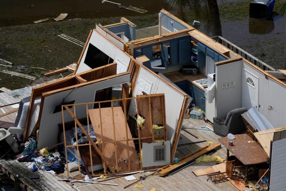 The remains of a destroyed home in Keaton Beach, Florida (AP)