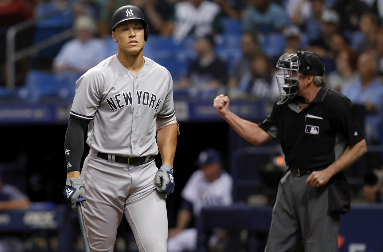 Yankees fans are hoping the team won’t be without Aaron Judge for long. (AP Photo)