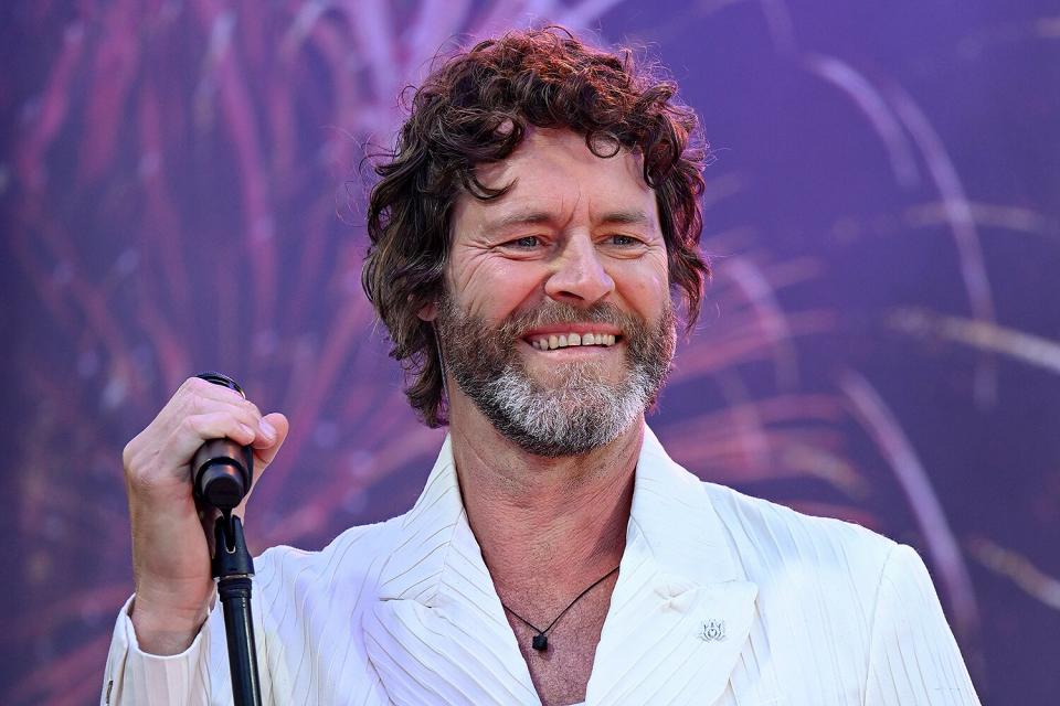 Howard Donald performs on stage during Take That's "Greatest Days" World Premiere at the Odeon Luxe Leicester Square