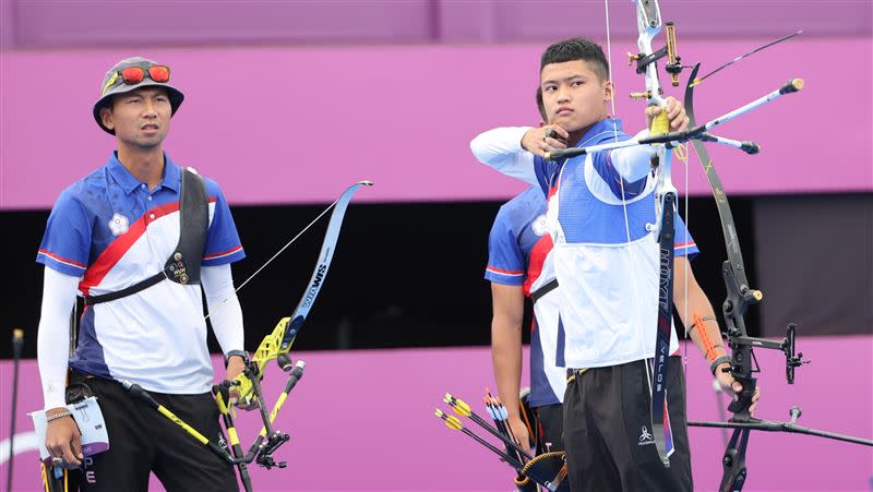 東京奧運中華射箭代表隊選手鄧宇成、湯智鈞、魏均珩。（圖／體育署提供）