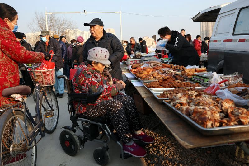 Food stall at market in Beijing