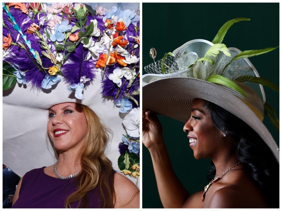 Collage of hats at the 2023 Kentucky Derby.