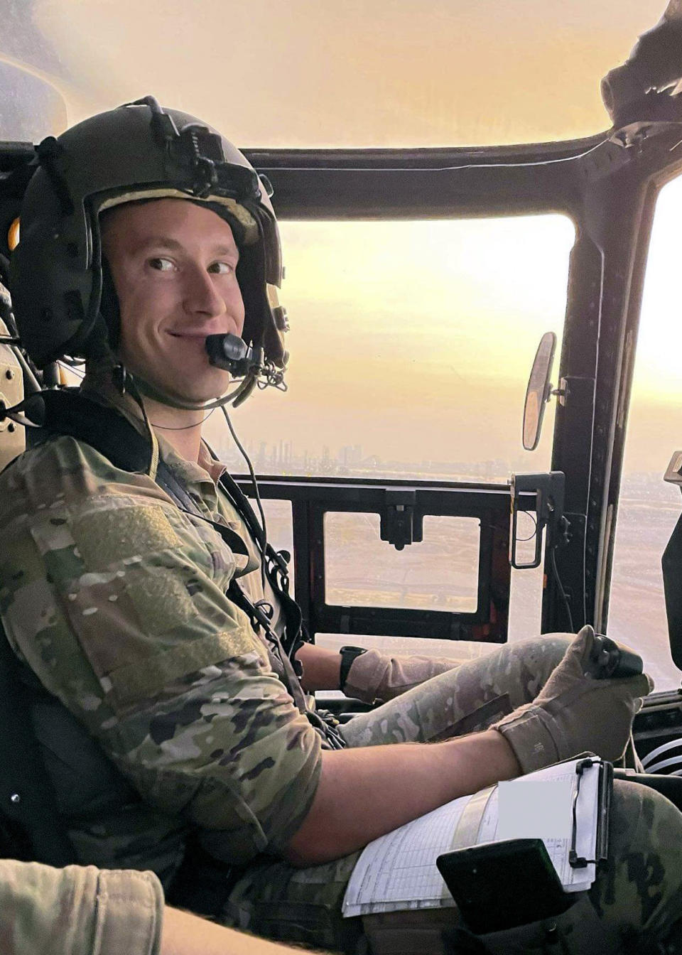 This image provided by the Hoernemann family shows Air Force Maj. Jeff Hoernemann as he flies a CV-22B Osprey in support of the Afghanistan Operation Freedom's Sentinel in 2021. Hoernemann loved the Osprey and was one of its most vocal defenders online. He was killed in a November 2023 Osprey crash off the coast of Japan. On Wednesday, June 12, 2024, the House oversight subcommittee on national security, the border and foreign affairs will hold a hearing looking into the V-22s safety concerns and Pentagon management of the program. (The Hoernemann Family via AP)