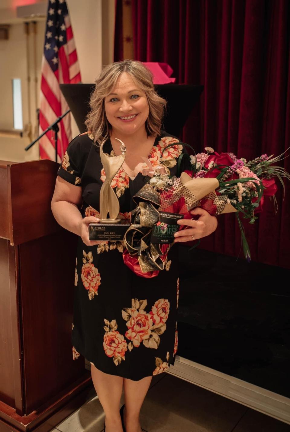 Jodi Rife is the 2024 ATHENA Award recipient, presented by the Marion Women's Business Council, for her professional excellence and service to the community.