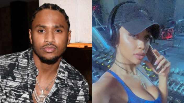 Soul singer Trey Songz (left) has been publicly accused of rape by former University of Las Vegas basketball player Dylan Gonzalez (right), who posted her claims Tuesday on Instagram. (Photos: Bryan Steffy/Getty Images and Screenshot/Twitter)