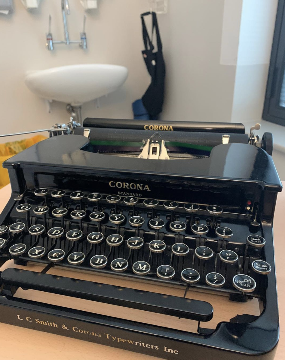 Tom shared this photo of his Corona typewriter, which he says he used to love. Photo: Instagram/Tom Hanks