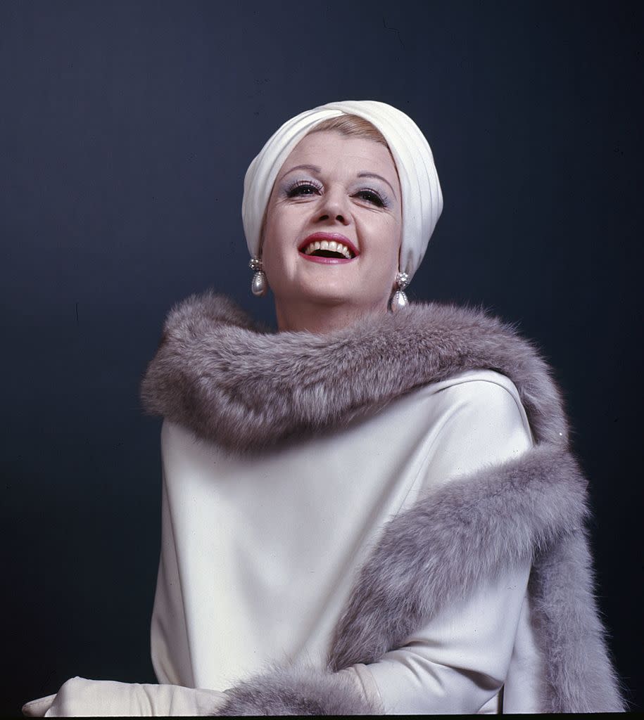 Angela Lansbury starring in the Broadway musical 'Mame' in 1966.