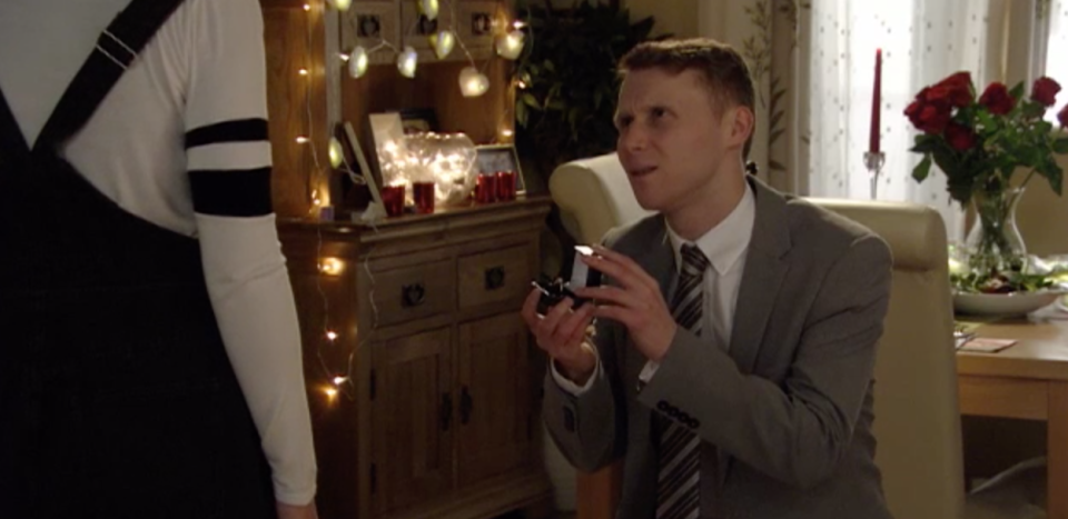 Lola is stunned as Jay asks her to marry him in EastEnders