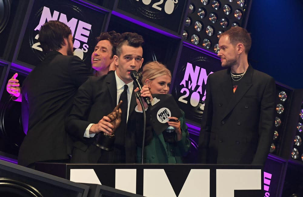 Matty Healy has denied The 1975 are featured on Taylor Swift's upcoming LP credit:Bang Showbiz