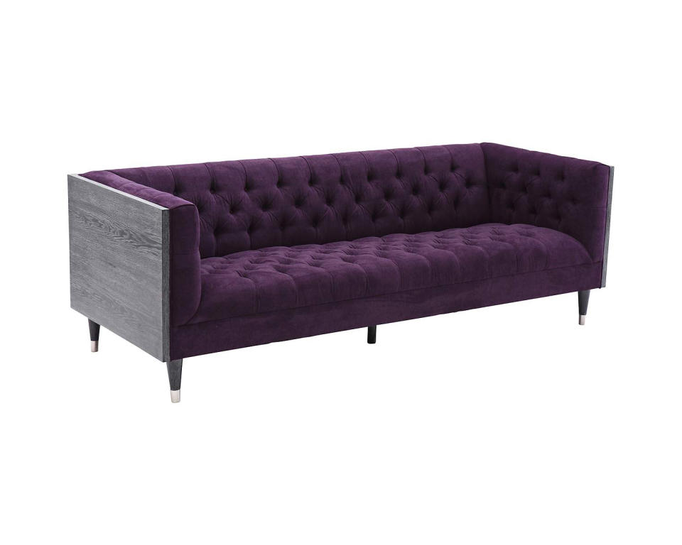 <p>$1,499, <a rel="nofollow noopener" href="http://www.lampsplus.com/products/bellagio-tufted-purple-fabric-91-inch-wide-sofa__9h621.html" target="_blank" data-ylk="slk:Lamps Plus;elm:context_link;itc:0;sec:content-canvas" class="link ">Lamps Plus</a></p>