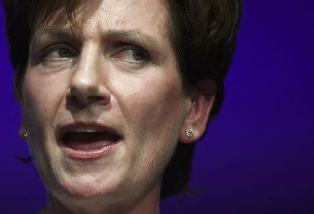 Diane James, the new leader of the United Kingdom Independence Party (UKIP), speaks at the party's annual conference in Bournemouth, Britain, September 16, 2016. REUTERS/Toby Melville