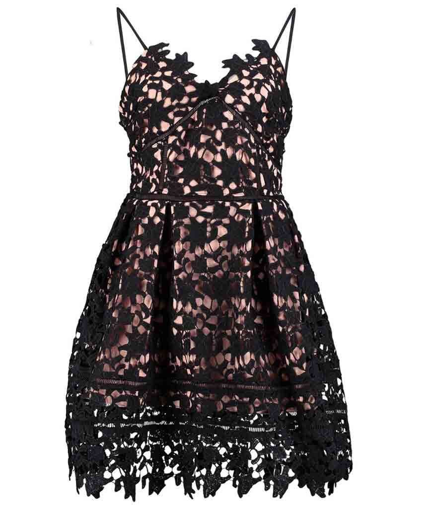 BOOHOO Night Boutique Heather Corded Lace Strappy Dress