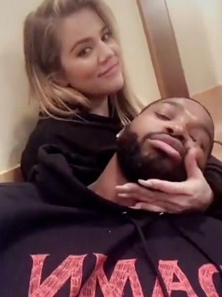 Khloe and Tristan are reportedly expecting their first child together. Source: Snapchat