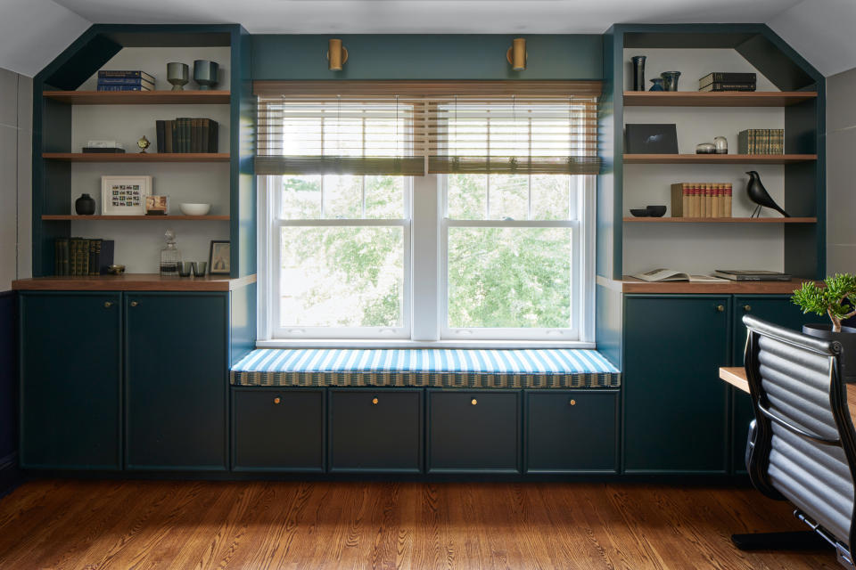 Venetian blinds in a home office