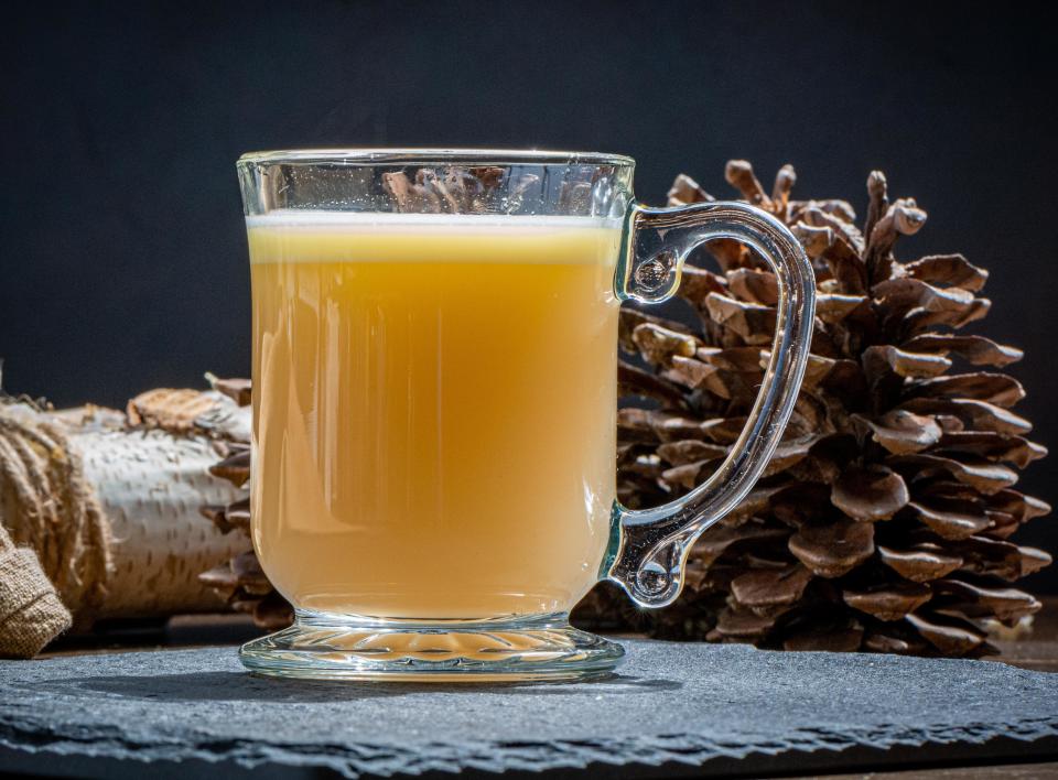 <p>This recipe is a spin on the classic hot buttered rum drink, but instead of rum, it calls for peanut butter whiskey and pumpkin spice syrup. It’s the perfect drink to enjoy while you’re watching <a href="https://www.theactivetimes.com/home/stream-happy-shows-to-watch-netflix?referrer=yahoo&category=beauty_food&include_utm=1&utm_medium=referral&utm_source=yahoo&utm_campaign=feed" rel="nofollow noopener" target="_blank" data-ylk="slk:shows on Netflix;elm:context_link;itc:0;sec:content-canvas" class="link ">shows on Netflix</a> snuggled underneath warm blankets.</p> <p><a href="https://www.thedailymeal.com/recipe/pumpkin-hot-buttered-skrew?referrer=yahoo&category=beauty_food&include_utm=1&utm_medium=referral&utm_source=yahoo&utm_campaign=feed" rel="nofollow noopener" target="_blank" data-ylk="slk:For the Pumpkin Hot Buttered Skrew recipe, click here.;elm:context_link;itc:0;sec:content-canvas" class="link ">For the Pumpkin Hot Buttered Skrew recipe, click here.</a></p>