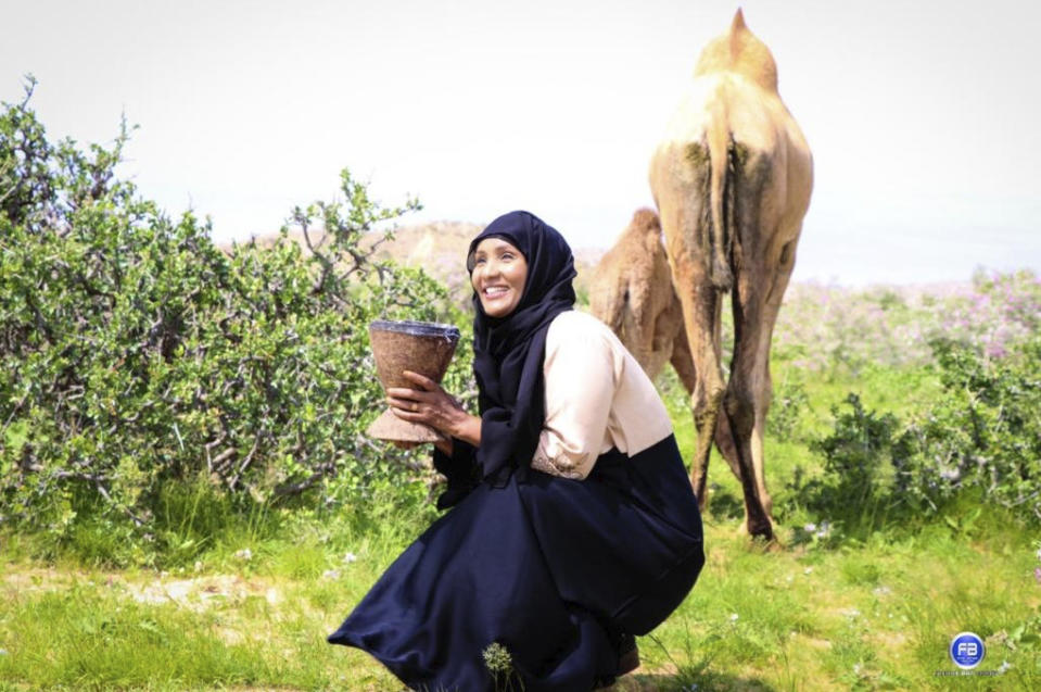 This photo provided by Mona Nalayeh shows Canadian-Somalian journalist Hodan Nalaye in northern Somalian city of Las Anod.  On Friday, July 12, 2019, the journalist dedicated to telling positive stories from a country suffering through decades of civil war, extremist attacks and famine was killed along with her husband, Farid Jama Suleiman, entrepreneur Mahad Nur and at least 23 others after a bomb exploded outside the Asasey Hotel in the Somalian city of Kismayo and gunmen stormed inside.  Fifty-six other people were wounded in the attack, according to the Jubbaland regional president. (Mona Nalayeh via AP)