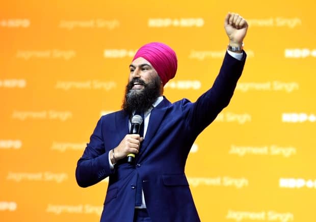 NDP Leader Jagmeet Singh survived his second leadership review Sunday as the NDP's three-day virtual policy convention comes to an end. (Justin Tang/The Canadian Press - image credit)