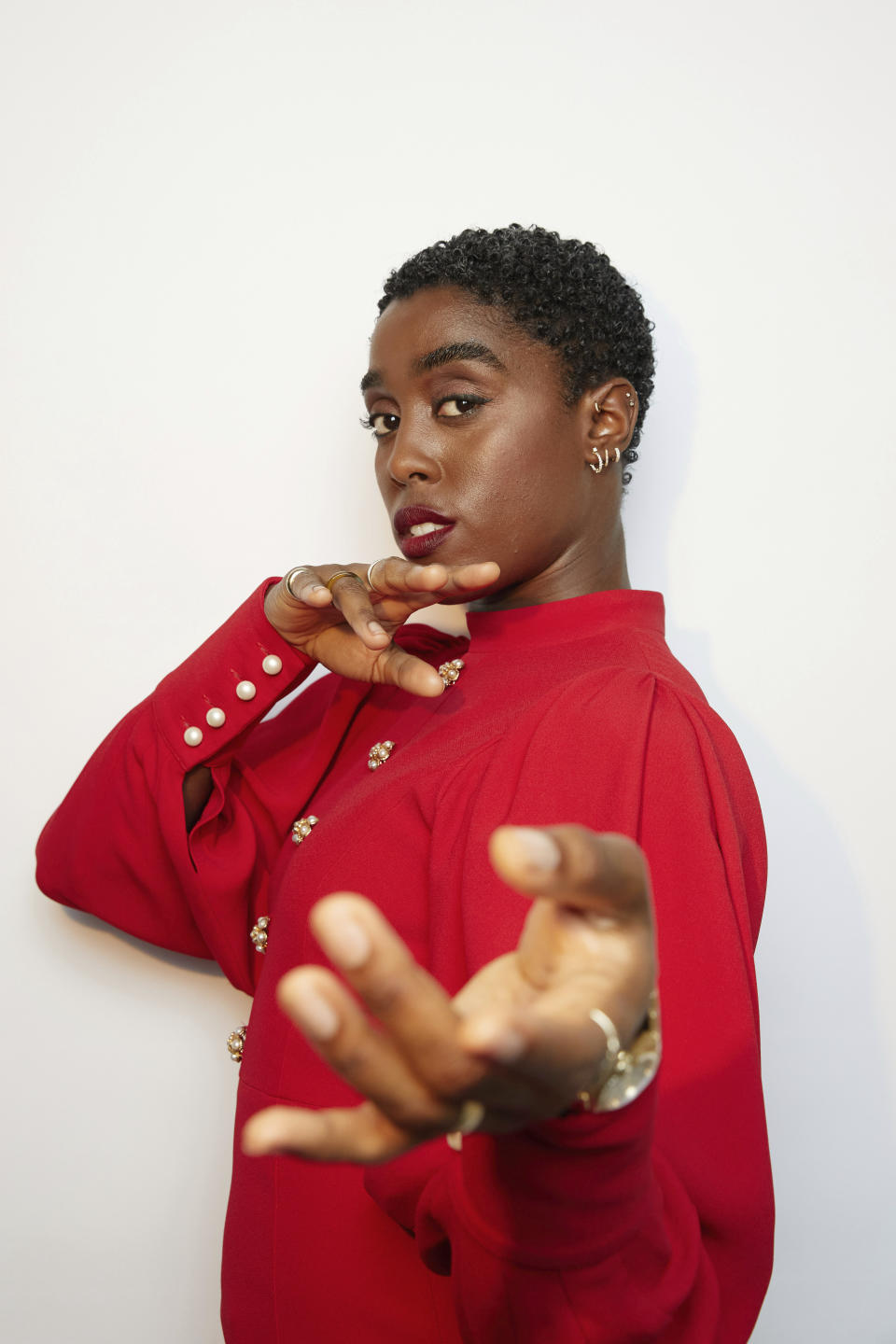 Lashana Lynch poses for a portrait to promote the film "No Time to Die" on Sunday, Oct. 3, 2021, in New York. (Photo by Taylor Jewell/Invision/AP)