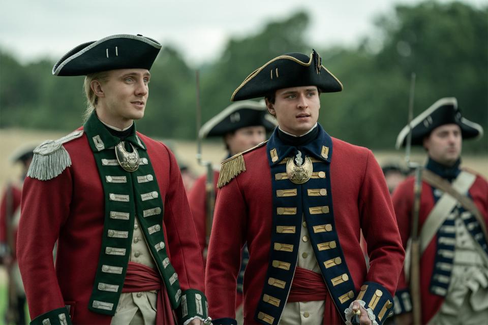 Outlander Season 7 2023 William Ransom (Charles Vandervaart); Lieutenant Sandy Hammond (Henry Ashton)