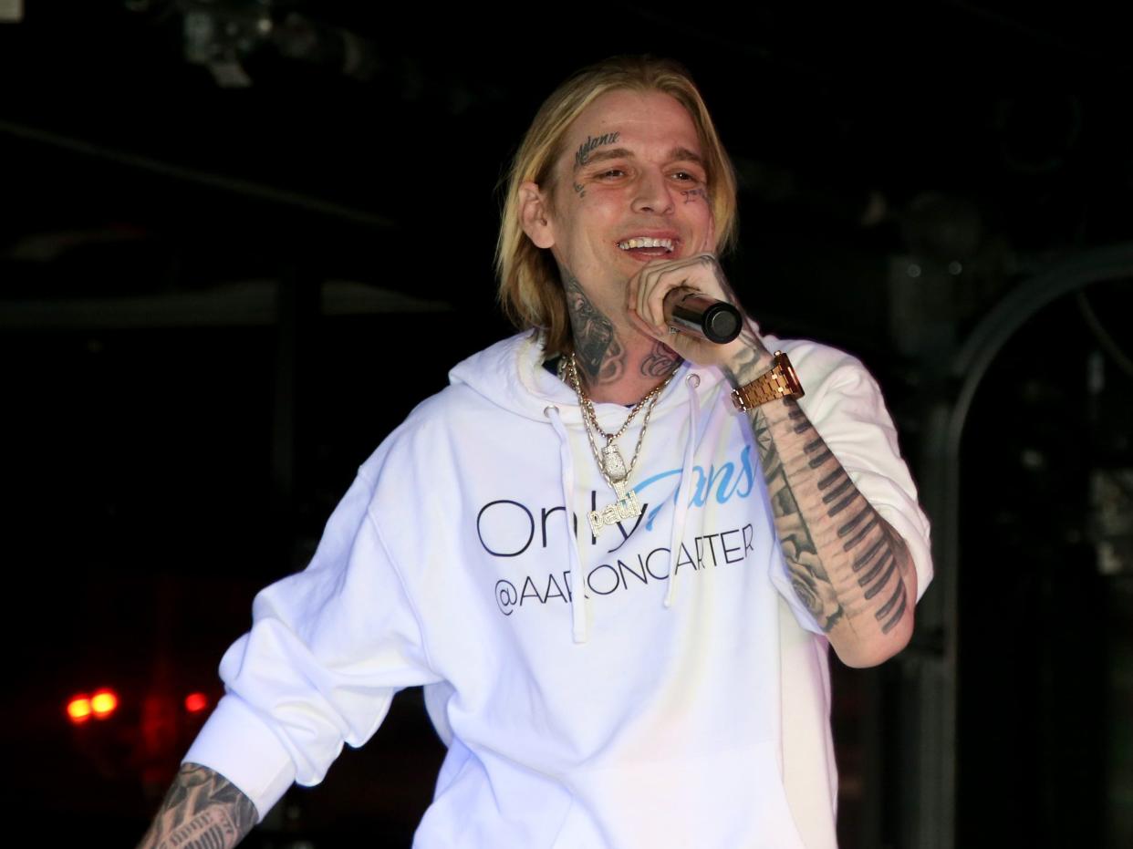 Aaron Carter performs at the "Kings of Hustler" in February 2012.