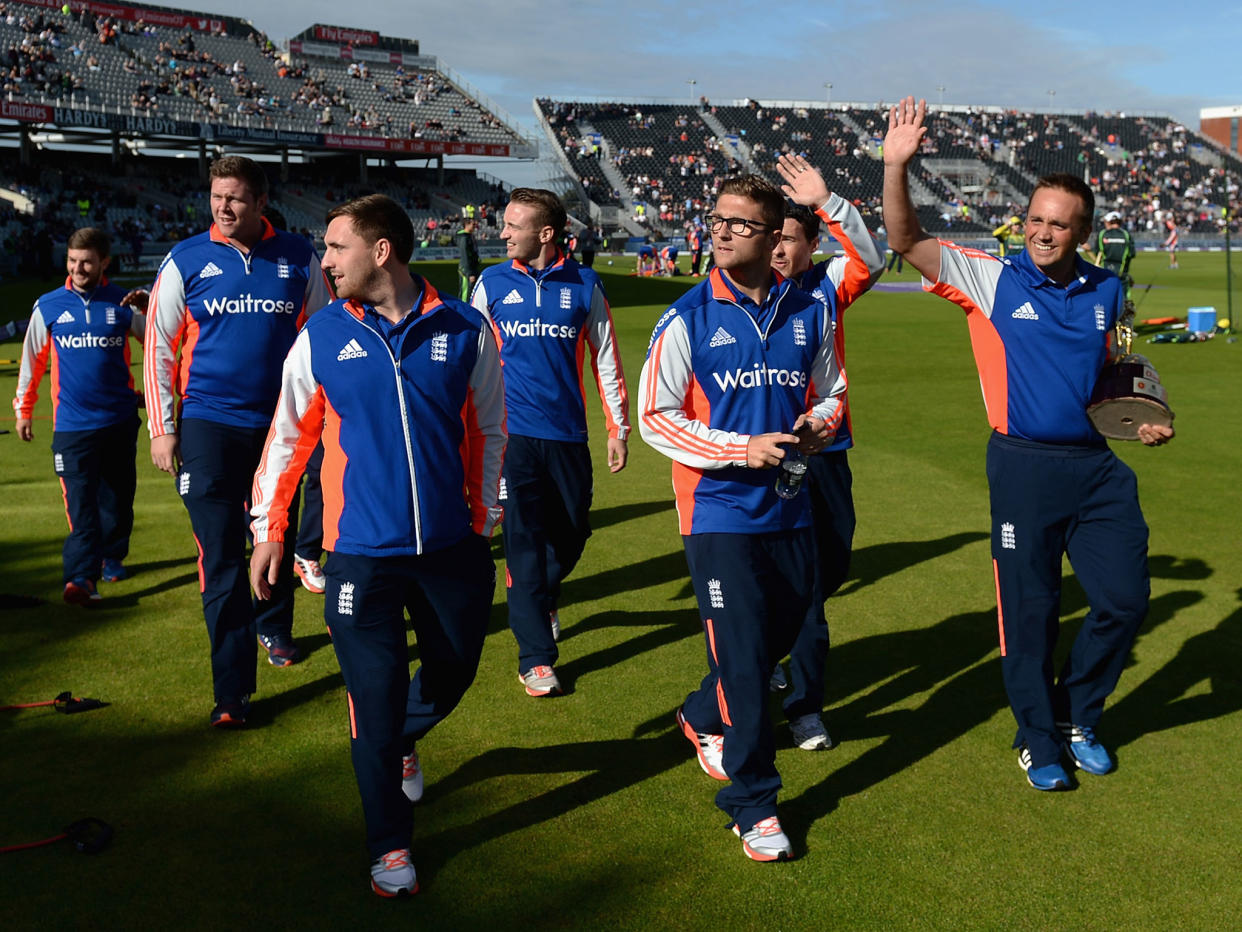 The England Disability team enjoy a lap of honour after their series win against Bangladesh, September 2015: Getty