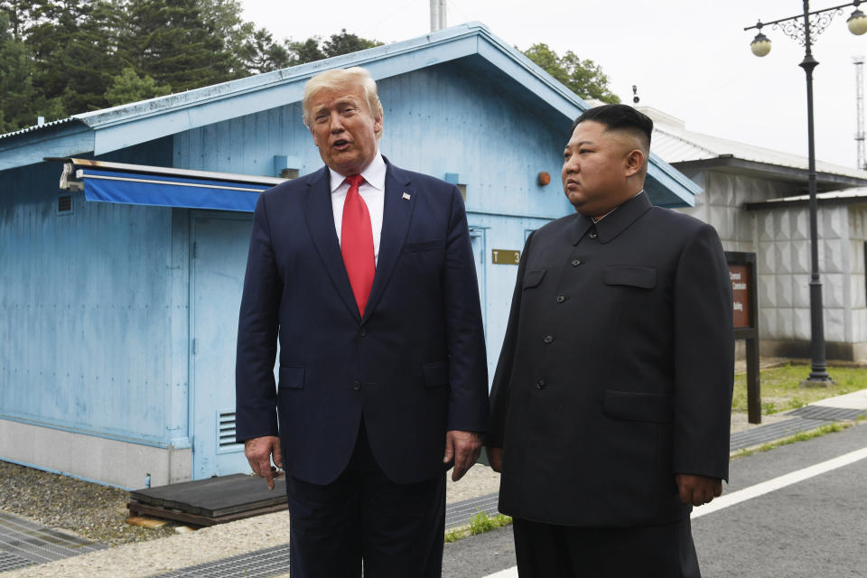 President Donald Trump meets with North Korean leader Kim Jong Un (Susan Walsh/AP)