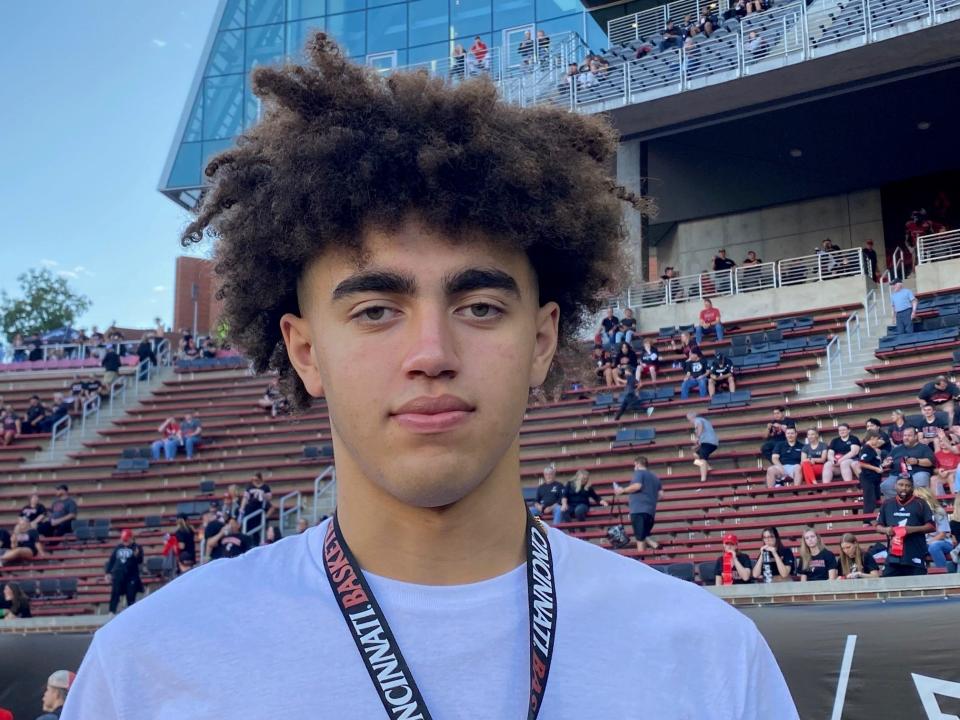 Malachi Moreno, a 6-11, 210-pound four-star center from Great Crossing HS in Georgetown, Kentucky visited UC and Nippert Stadium Saturday, Sept. 16.