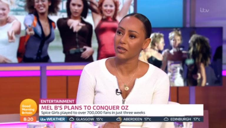 Mel B has admitted that she was “disappointed” by Victoria Beckham’s Spice Girls no-show.Beckham chose not to take part in the band’s recent reunion tour in order to focus on her fashion line and did not attend any of the group’s stadium shows, despite previously teasing a surprise appearance.Speaking to Piers Morgan and Susanna Reid on Good Morning Britain, the Scary Spice star revealed that she was “upset” by Beckham’s absence as she had expected her former band mate to “just say hi at least.”As Reid asked her if she was “disappointed that Posh didn’t turn up right at the end” for the group’s Wembley shows, the singer responded: “I expected her to come and just say hi at least, not even on stage, just as an audience member supporting.”Morgan then quizzed the star (real name Melanie Brown) over the reasons behind Beckham’s non-attendance.“Do I look like I know?” Brown replied. “I don’t know. I’m sure she has her reasons for not.“I was upset, I still am a little bit, but it is what it is and us girls we all support each other no matter what but yeah.”Brown was keen to shrug off any suggestion of bad feeling as Reid asked her whether Beckham’s absence was indicative of a “rift” in the band, but admitted that it had been “disappointing.”“No, we’re all adults, we have to respectfully get on with whatever, but it is a bit disappointing, put it that way,” she said. The singer also defended her shock claim that she had slept with bandmate Geri Horner in the 90s, telling the hosts that she is “not a liar” and is “very honest.”“Listen, [Horner is] used to dealing with me, so I’m going to say whatever I’m going to say, within reason respectfully, and I’m going to tell the truth,” she said. “So she just has to swallow that pill. I’m not apologising.”“I’m not a liar, I’ve already said that. It’s old news, this happened such a long time ago, you know.”Good Morning Britain airs weekdays on ITV from 6am.