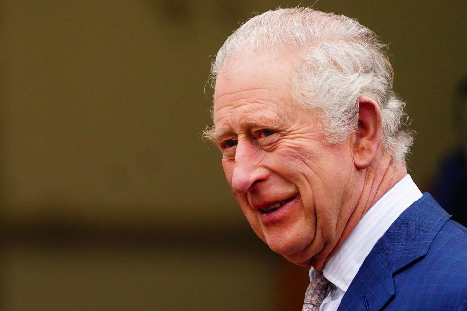 King Charles III during a visit to The Felix Project in Poplar, East London, to recognise the staff, volunteers and partner organisations who work to provide meals to some of London's most vulnerable people. Picture date: Wednesday February 22, 2023.