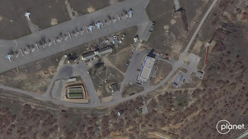 A Russian airfield near Sevastopol, Crimea on Mar. 10, 2023.