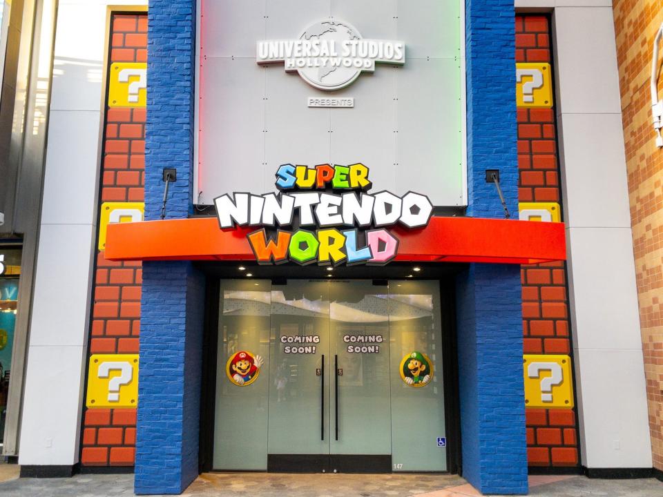 Universal Studios Hollywood promotes their upcoming Super Nintendo World theme park addition on the Universal CityWalk on September 26, 2022 in Universal City, California.