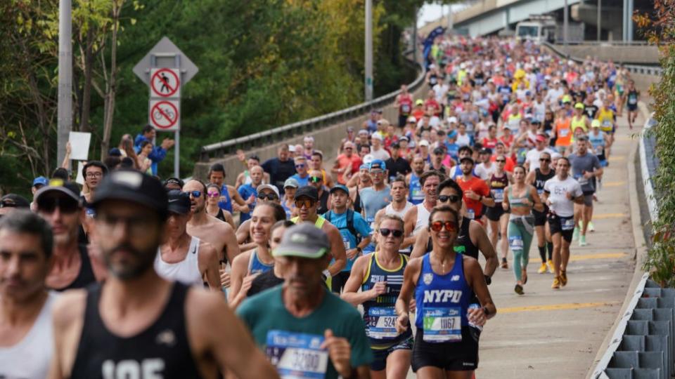  A photo of runners at the New York City Marathon. 