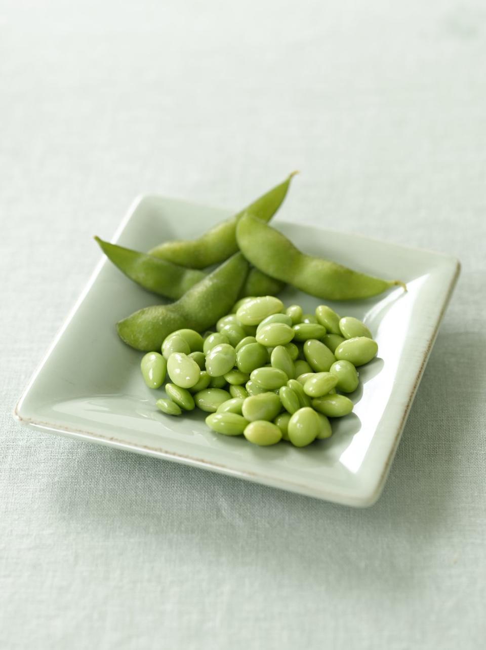 soy beans on tray