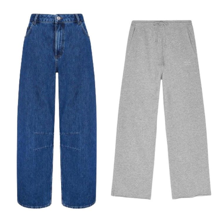 Horseshoe jeans, £95, Aligne, Wide leg trousers, £195, Ganni