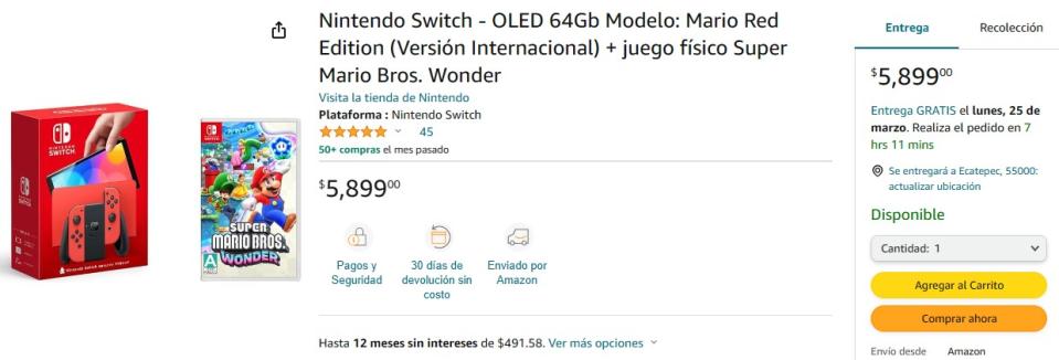 Es tu oportunidad para llevarte este Switch OLED con juego incluido