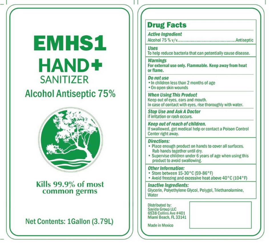 EMHS1 Hand+ Hand Sanitizer, distributed by Miami Beach’s Sayida Group.