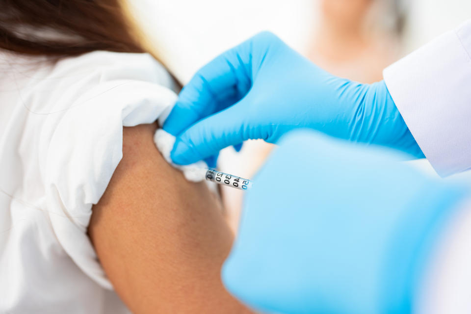 Monkeypox vaccination of a female toddler in the hospital ward