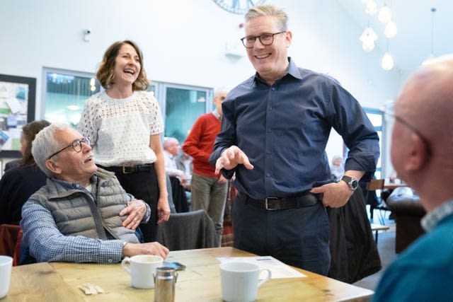 Sir Keir Starmer and shadow work and pensions secretary Liz Kendall meet pensioners in Bolton 