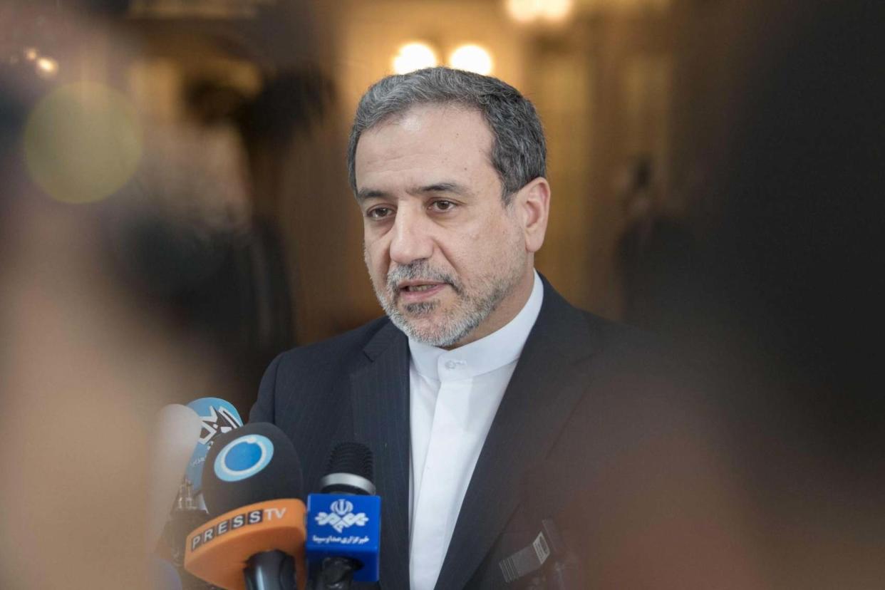 Abbas Araghchi speaks to the media after the meeting of the Joint Commission of the Joint Comprehensive Plan of Action (JCPOA): AFP/Getty Images