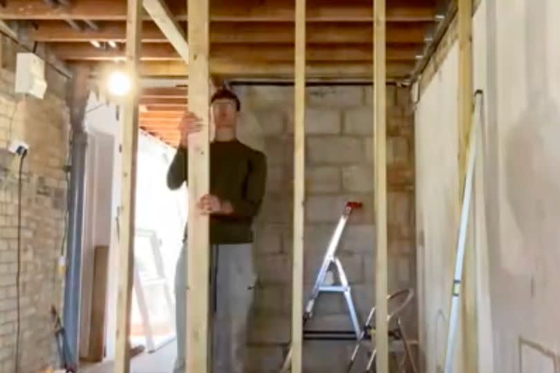 Josh learned how to carry out a lot of the building work from YouTube