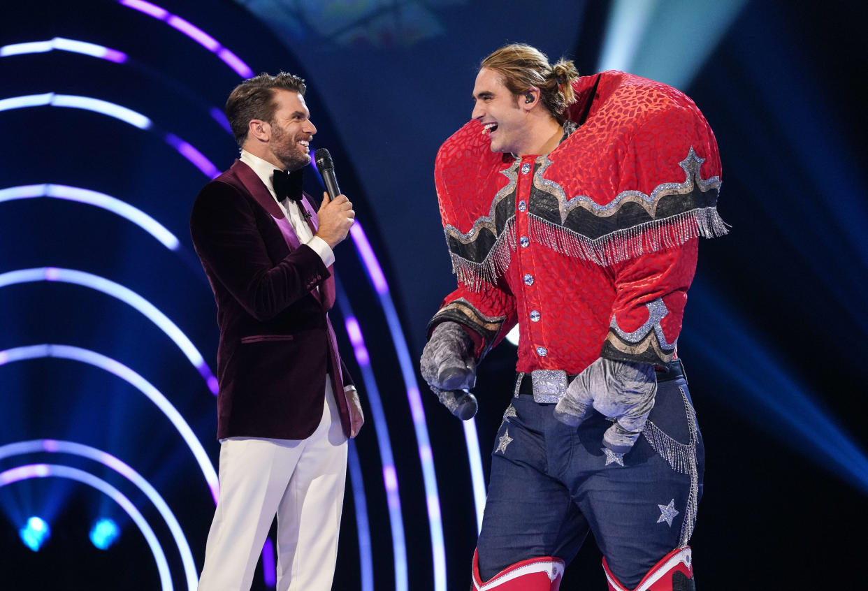 Host Joel Dommett with winner Charlie Simpson. (ITV)