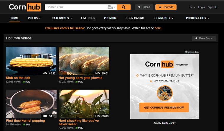 Pornhub's April Fools' Day Prank Is Totally NSFW if Veggies Give You Boners
