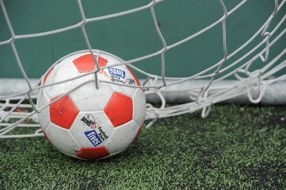 General view of a football at the StreetGames Football Pools Fives event at Goals Centre, Leeds