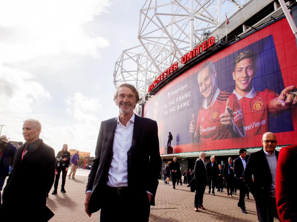 Sir Jim Ratcliffe at Old Trafford, home of Manchester United.