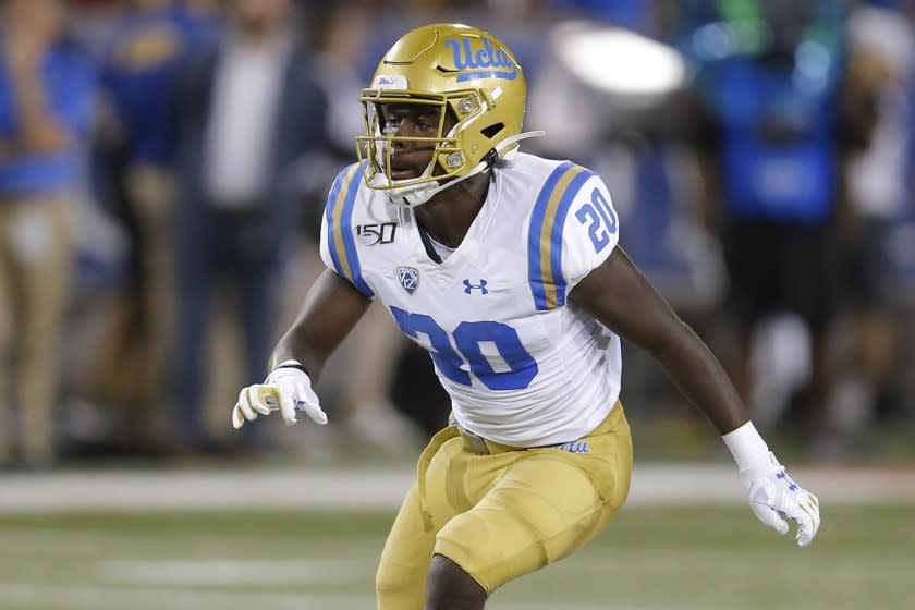 UCLA defensive back Elisha Guidry (20) during an NCAA college football game against Arizona.