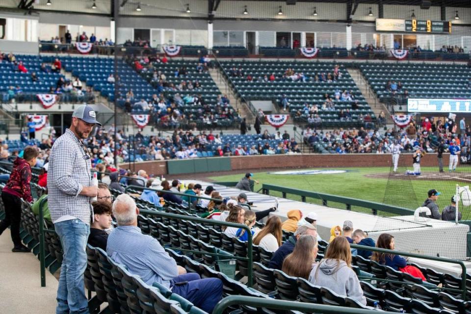A crowd of 2,898 was on hand to watch the rebranded Lexington Counter Clocks open their season with a 5-4 victory against York on Friday night at Counter Clocks Field.