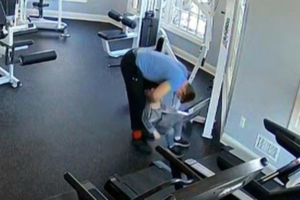 Corey Micciolo fell six times after his dad, Christopher Gregor, forced him onto a treadmill at a New Jersey gym. Court TV
