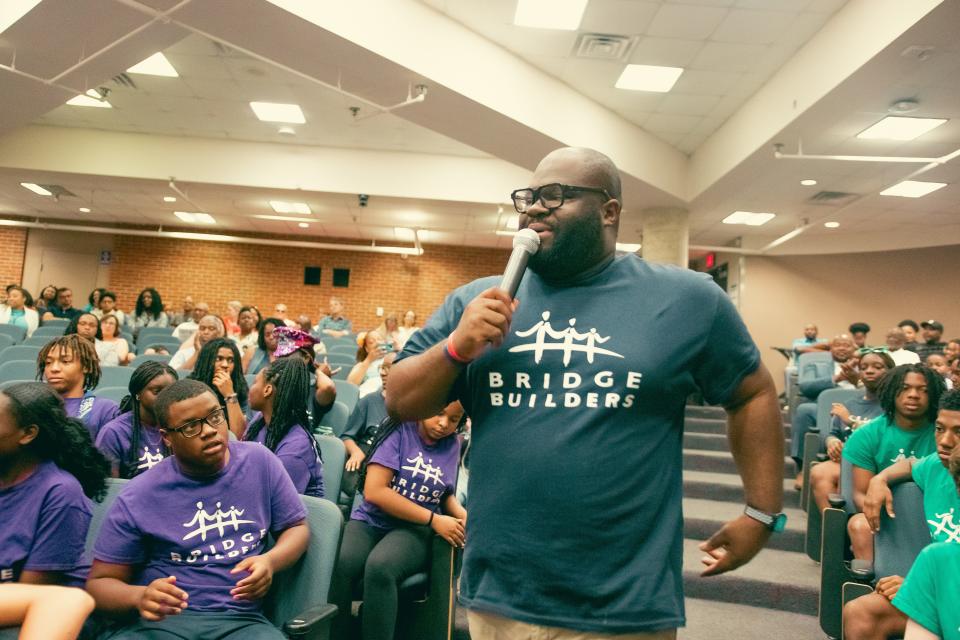 Freddy Dickerson, the Bridge Builders lead recruitment coordinator and summer conference coordinator, at the Bridge Builders summer leadership conference.