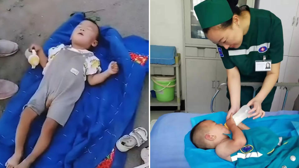 A little boy, from China, was found at the side of the road in Huixian. Doctors say the child had cerebral palsy.