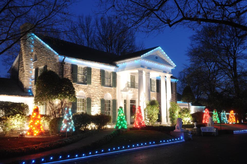 Christmas lights at Graceland.